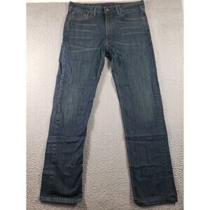 Levi's 505 Jeans Men's 36x34 Blue Denim Straight Leg Mid Rise Cotton Casual